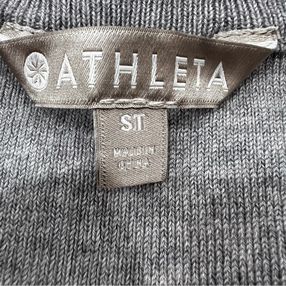 Athleta River Rib Sweater Tank Dress Merino Wool Blend Women’s S Tall Gray - Picture 8 of 13